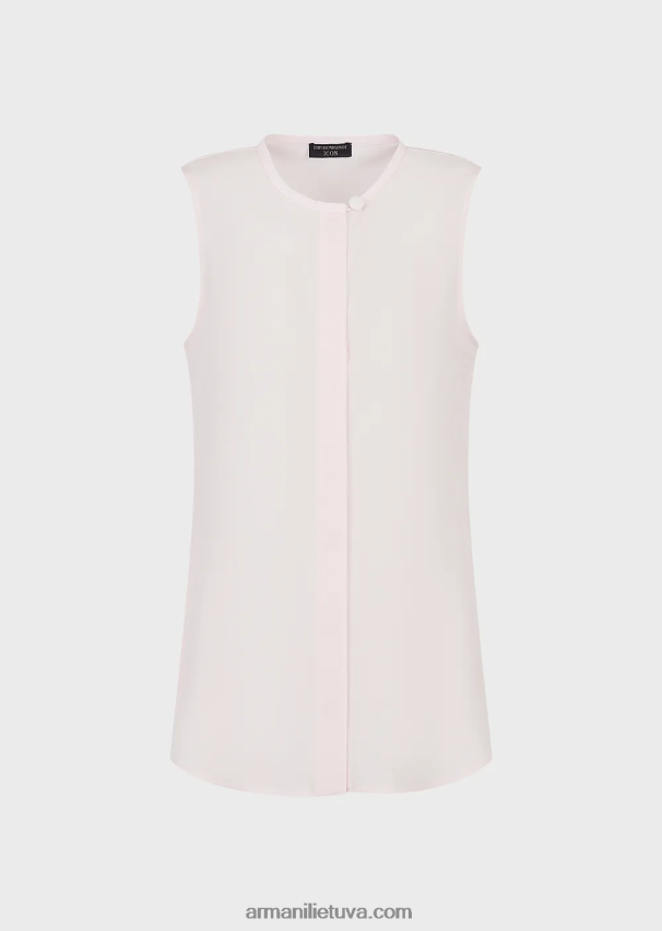 moterys Rosa Chiaro Armani gryno šilko krepinio dešinio trikotažas be rankovių 02482X370