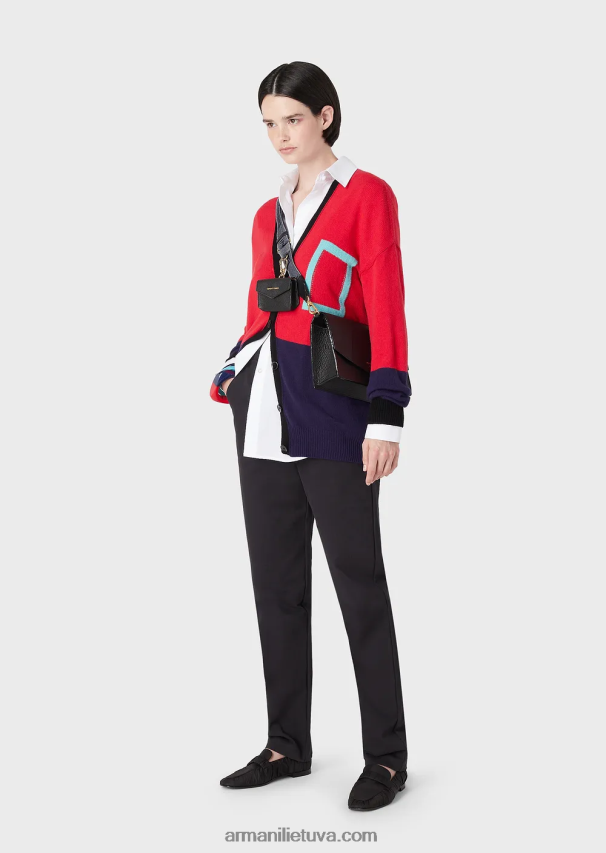 moterys baltas Armani didelio dydžio poplino marškinėliai su anga 02482X367