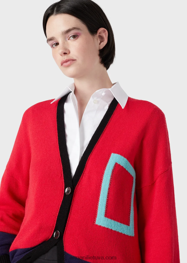 moterys baltas Armani didelio dydžio poplino marškinėliai su anga 02482X367