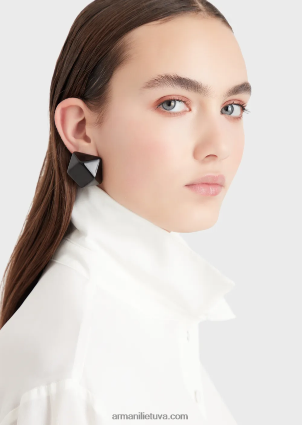 moterys baltas Armani viskozės krepiniai marškiniai su susuktu mazgu 02482X359