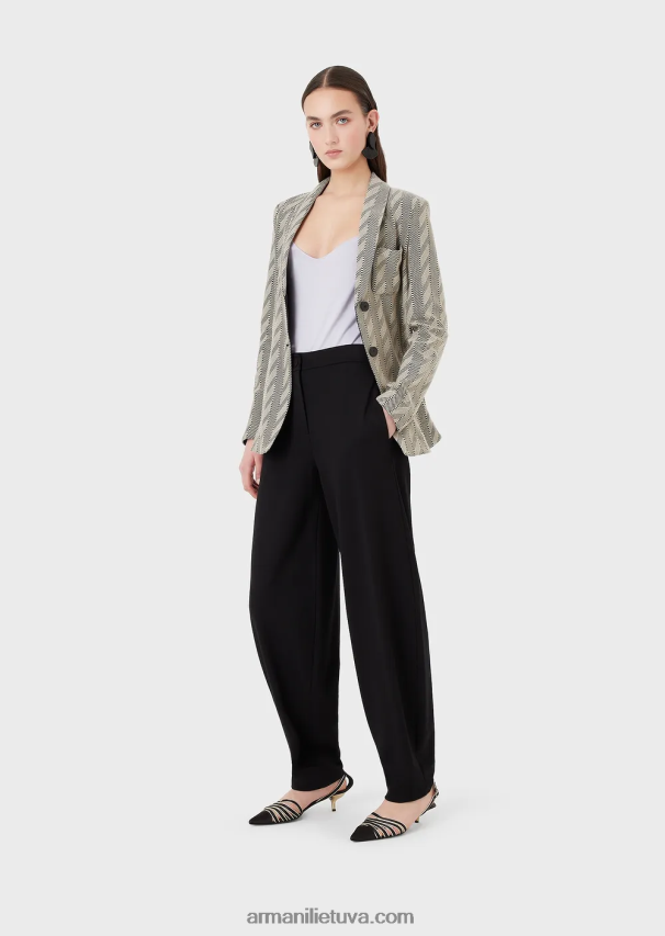 moterys lilla Armani Viskozės trikotažo viršus su per dideliu lankeliu 02482X356