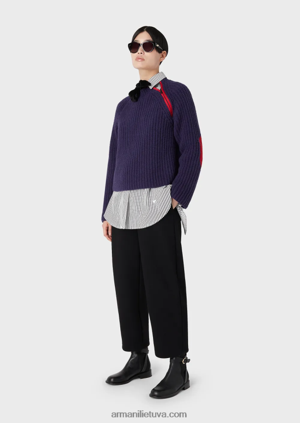 moterys modelis Armani didelio dydžio poplino marškinėliai su anga 02482X368