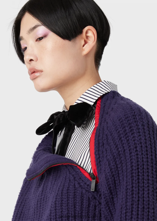 moterys modelis Armani didelio dydžio poplino marškinėliai su anga 02482X368