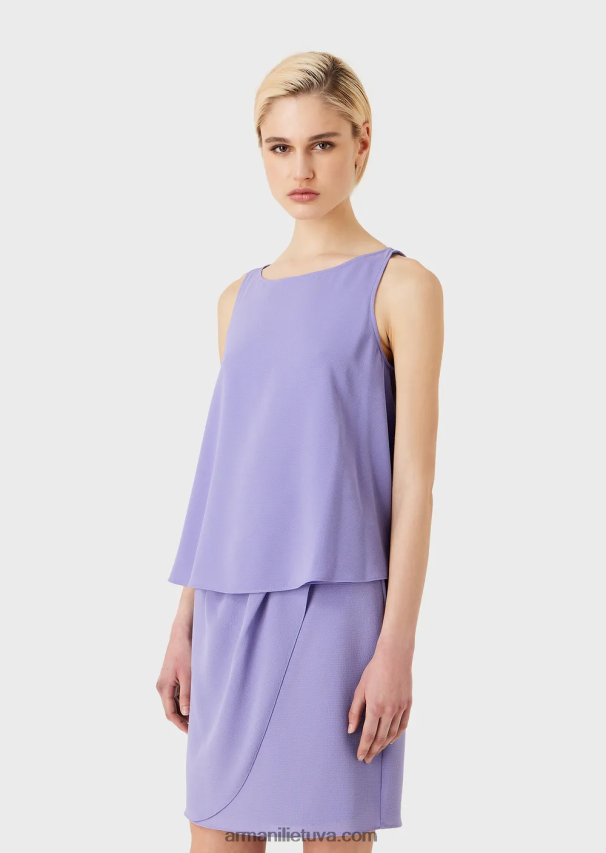 moterys violetinė Armani platėjanti viršutinė dalis su granito audinio galinėmis plokštėmis 02482X343