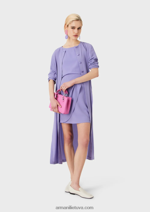 moterys violetinė Armani platėjanti viršutinė dalis su granito audinio galinėmis plokštėmis 02482X343