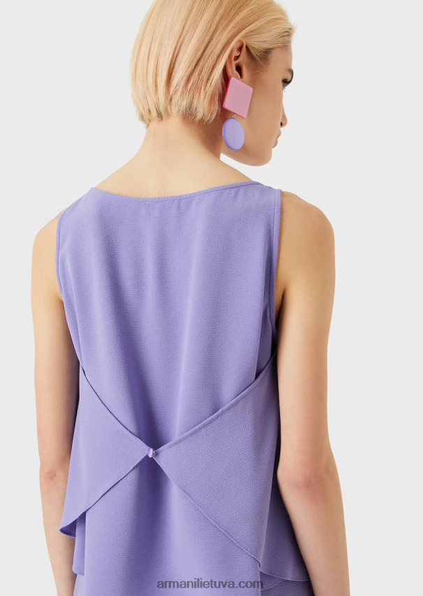 moterys violetinė Armani platėjanti viršutinė dalis su granito audinio galinėmis plokštėmis 02482X343