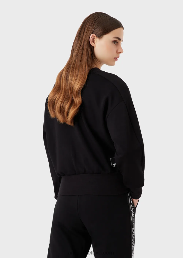 moterys juodas Armani Kelionių reikmenų megztinis iš dvigubo trikotažo 02482X405