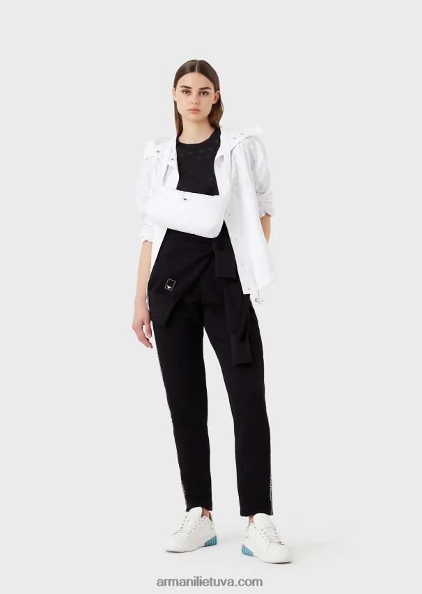 moterys juodas Armani Kelionių reikmenų megztinis iš dvigubo trikotažo 02482X405