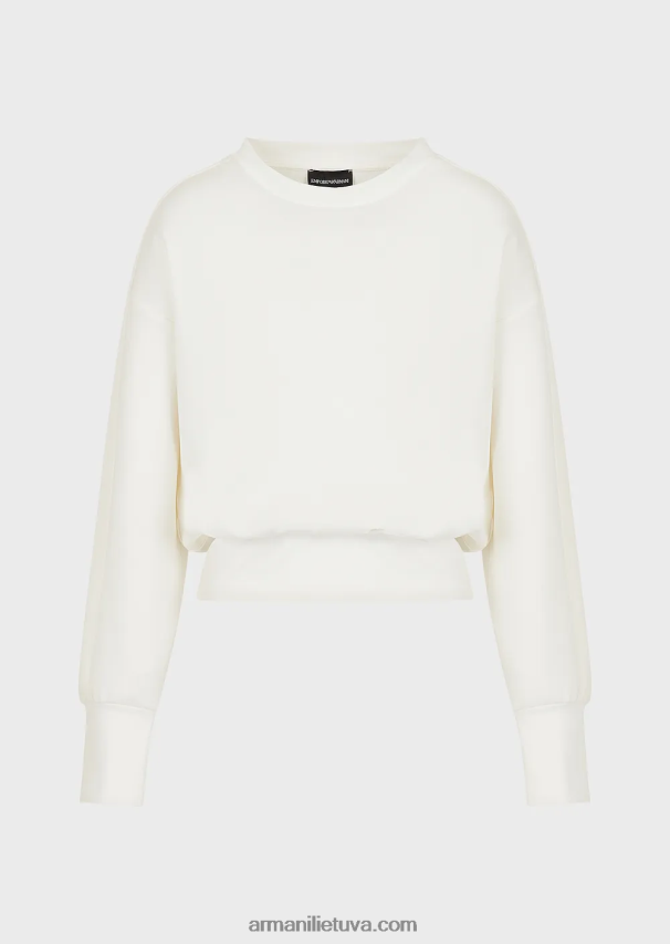 moterys pieno baltumo Armani Kelionių reikmenų megztinis iš dvigubo trikotažo 02482X404