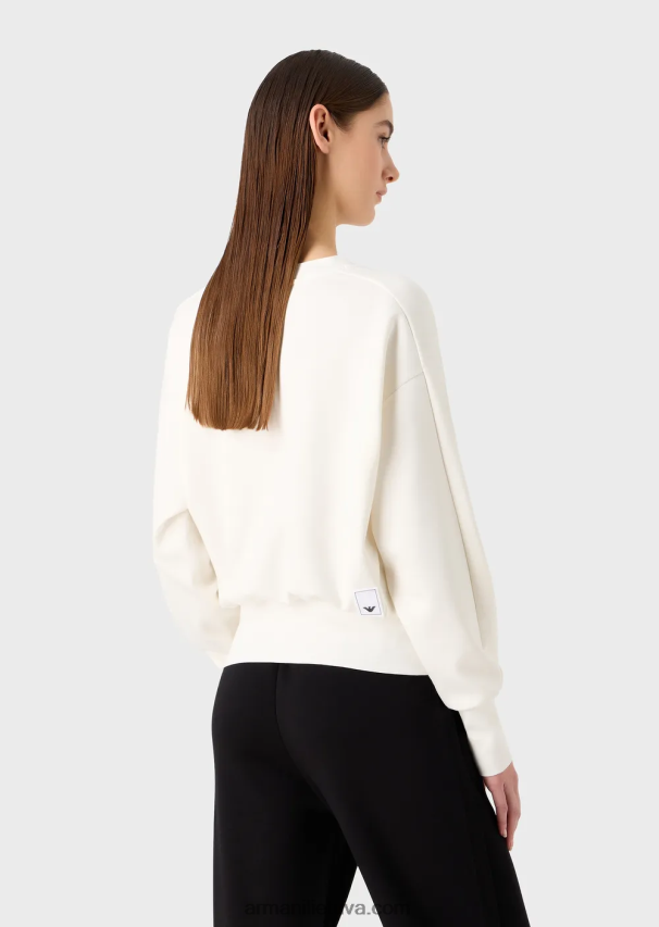 moterys pieno baltumo Armani Kelionių reikmenų megztinis iš dvigubo trikotažo 02482X404