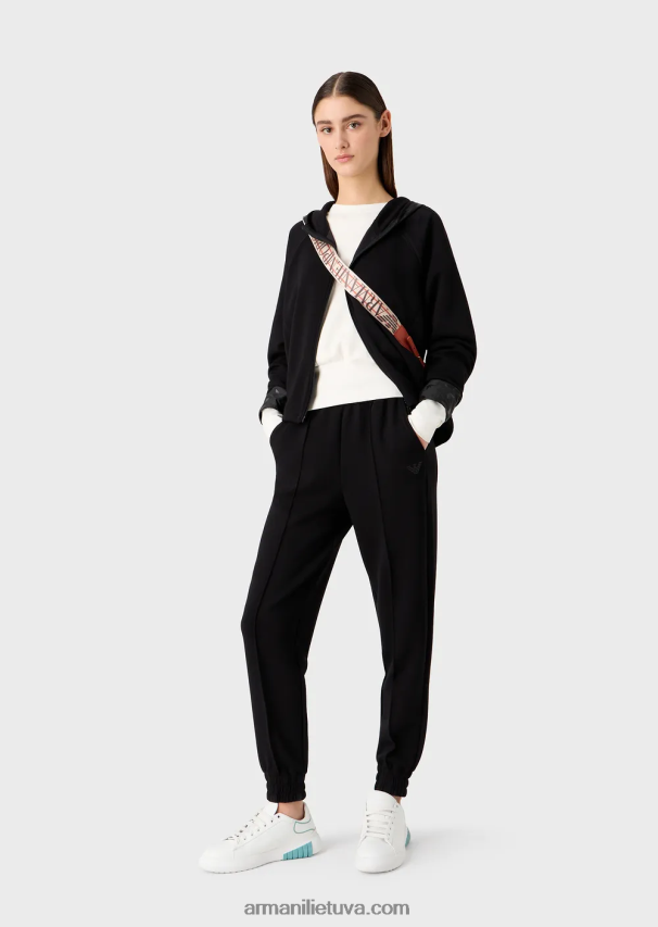 moterys pieno baltumo Armani Kelionių reikmenų megztinis iš dvigubo trikotažo 02482X404