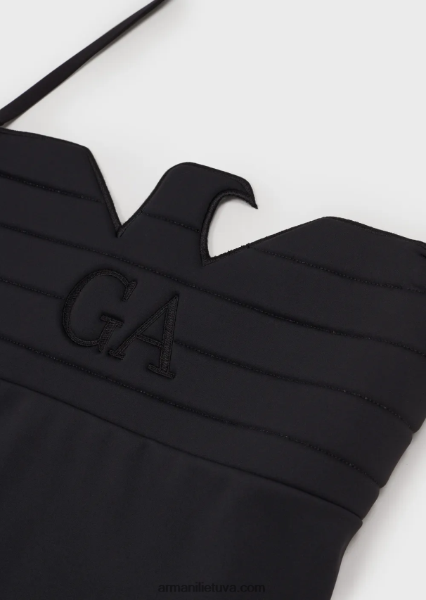 moterysArmani akvalanginio audinio paminkštintas vientisas maudymosi kostiumėlis su kontūruotu ereliu 02482X11