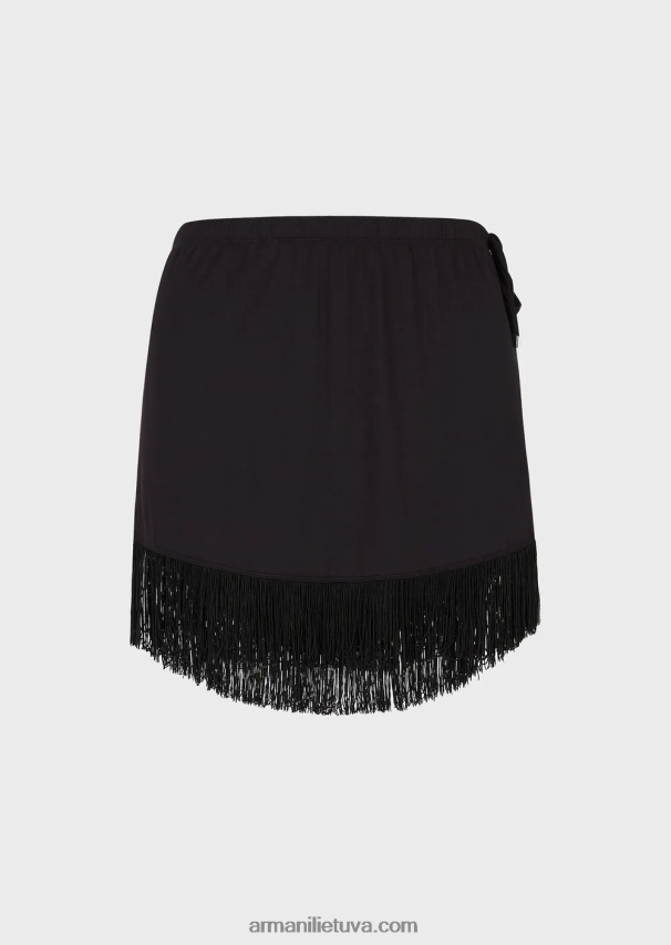 moterys juodas Armani kutais viskozinis sarongas 02482X18