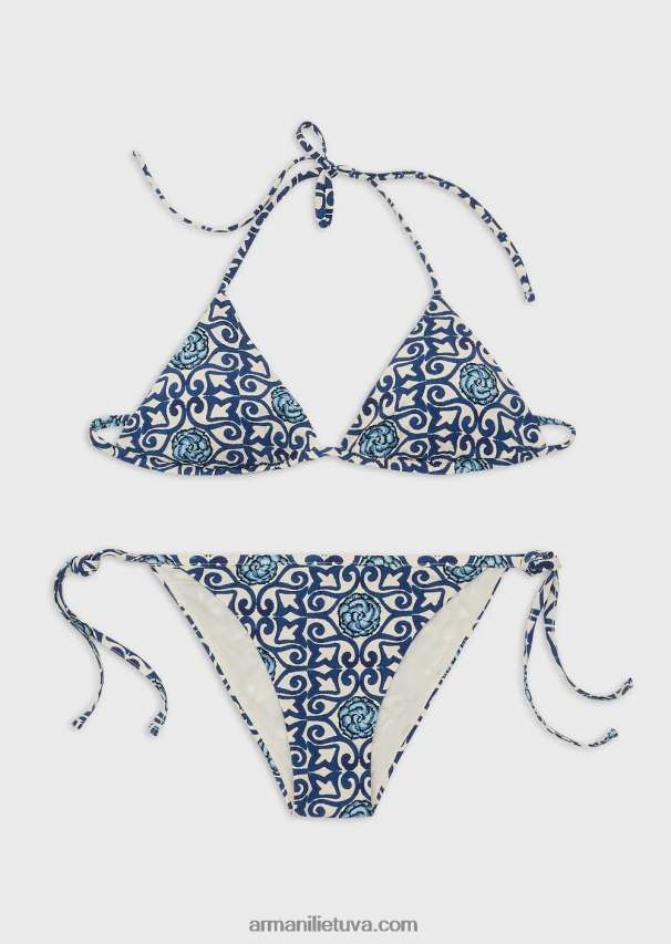 moterys modelis Armani tvarios kolekcijos paminkštintas trikampis bikinis 02482X4