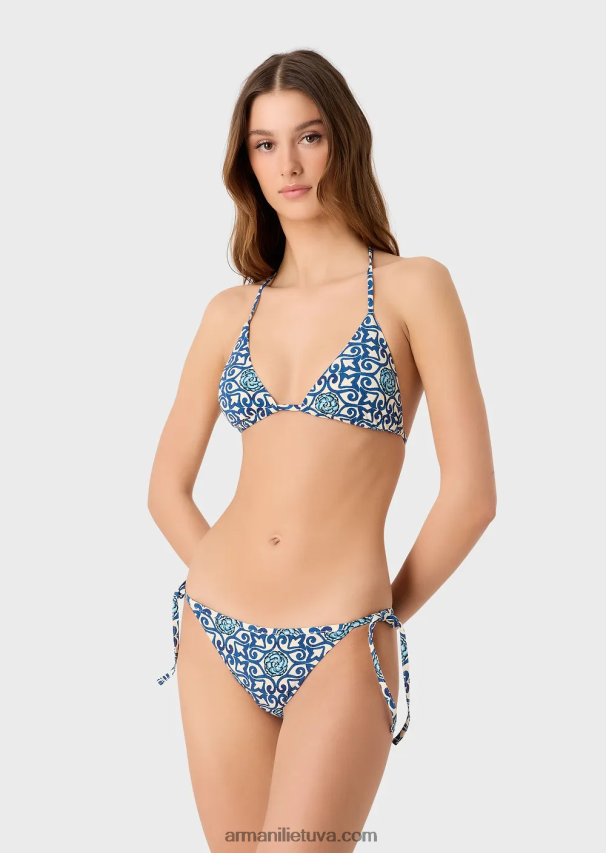 moterys modelis Armani tvarios kolekcijos paminkštintas trikampis bikinis 02482X4