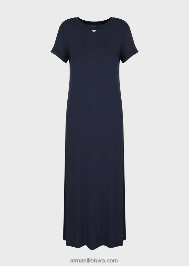 moterys tamsiai mėlyna Armani elastingos viskozės paplūdimio ilga suknelė 02482X15