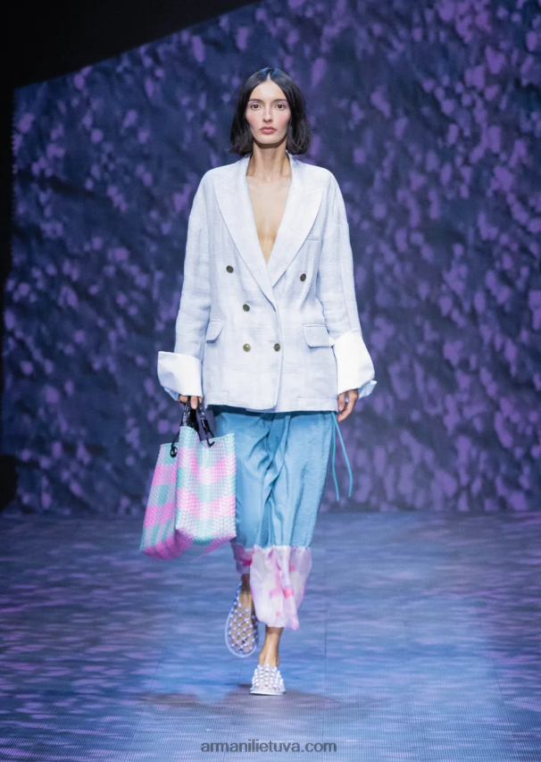 moterysArmani ilgas sarongo stiliaus sijonas iš plauto techninio šilko su marginta šifono detale 02482X342