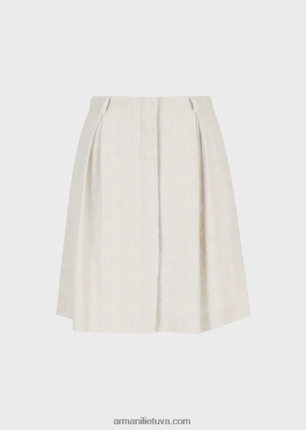 moterys balandis pilkas Armani gradiento langelio žakardo sijonas su godet klostėmis 02482X336