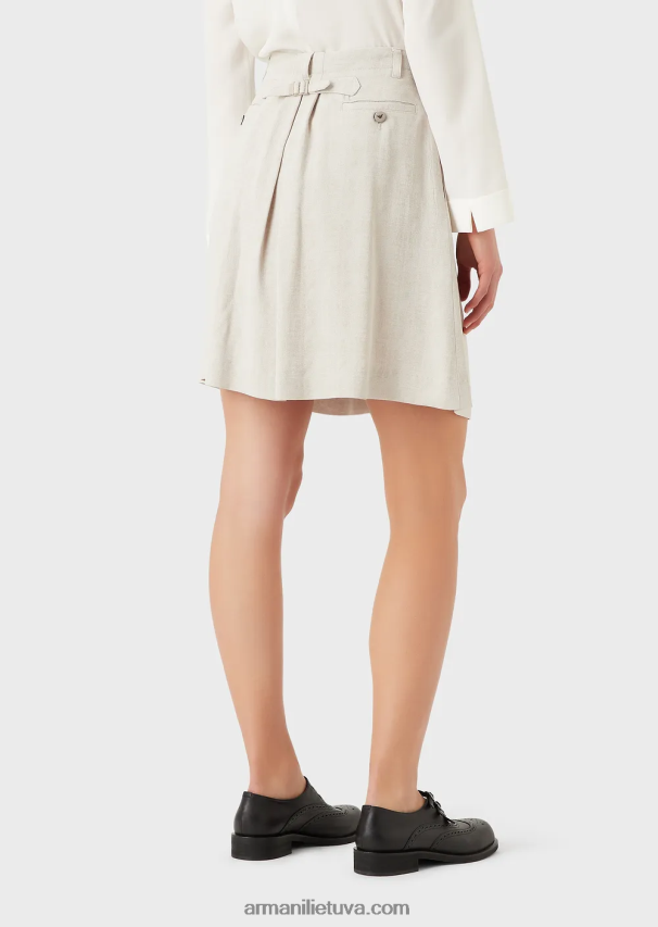 moterys balandis pilkas Armani gradiento langelio žakardo sijonas su godet klostėmis 02482X336