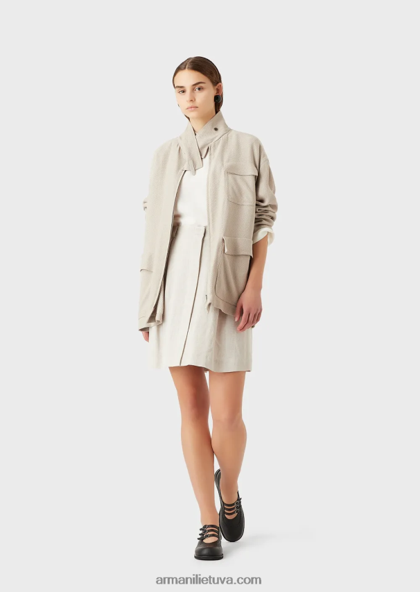 moterys balandis pilkas Armani gradiento langelio žakardo sijonas su godet klostėmis 02482X336