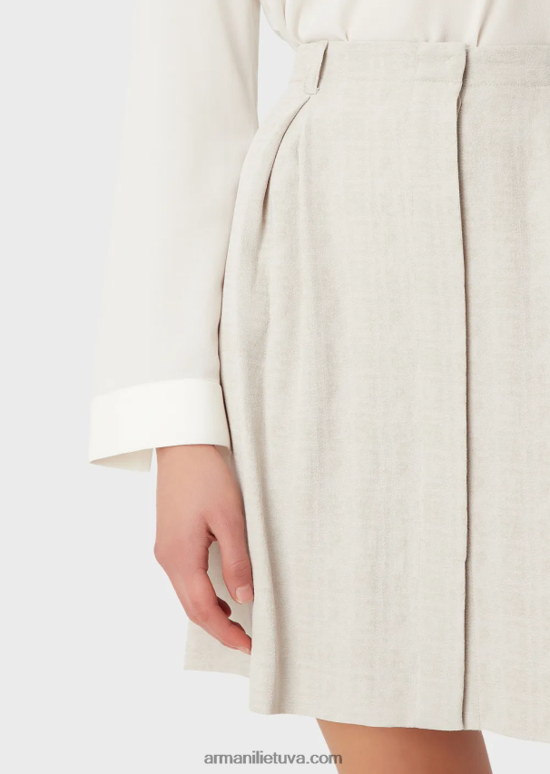 moterys balandis pilkas Armani gradiento langelio žakardo sijonas su godet klostėmis 02482X336