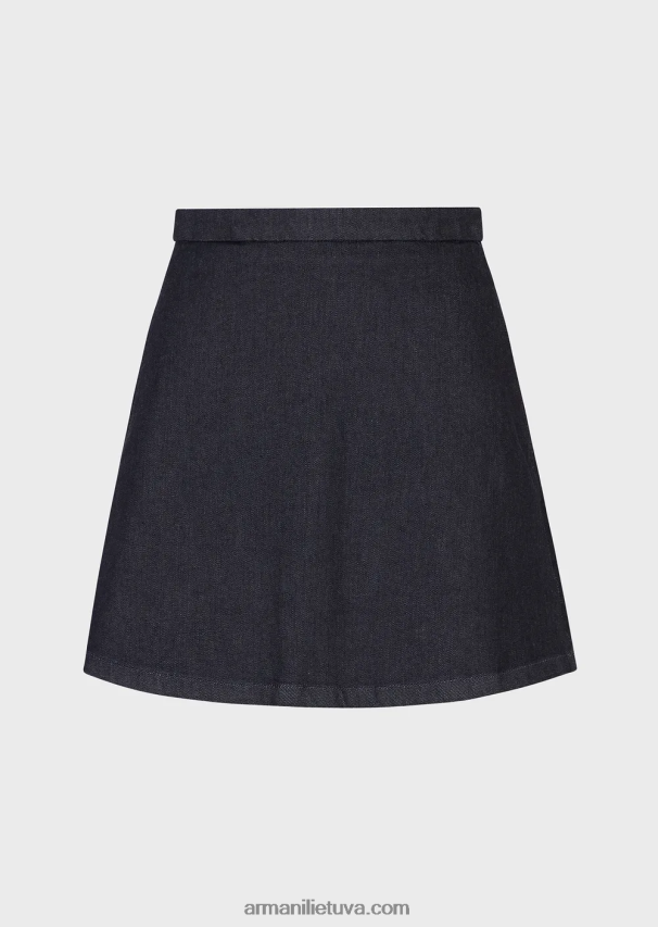 moterys džinsinio audinio Armani skalbtas merserizuotas džinsinis mini sijonas 02482X332