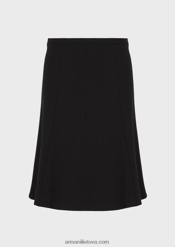 moterys juodas Armani Baratėjos vilnos platėjantis sijonas 02482X339