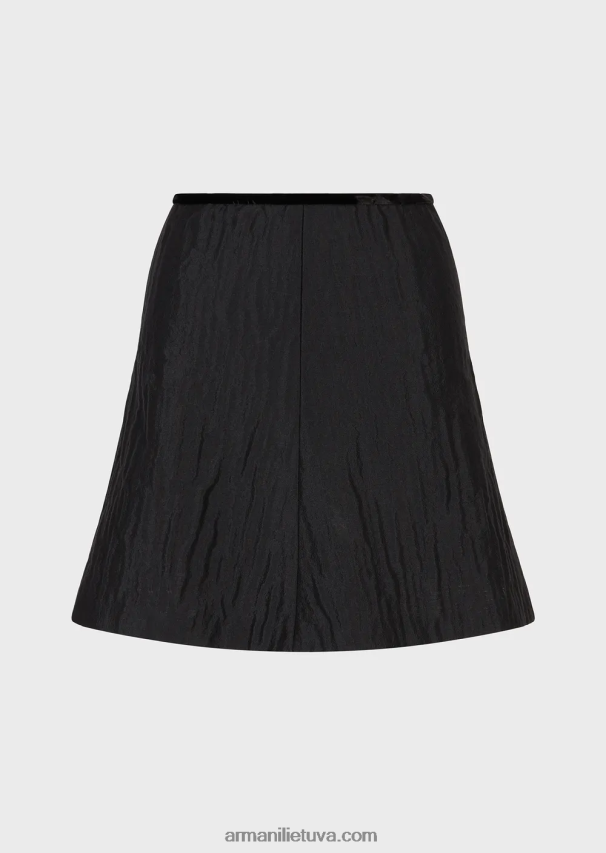 moterys juodas Armani froisse platėjantis sijonas 02482X333