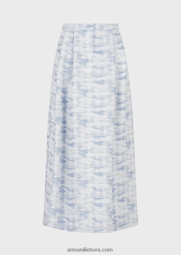 moterys modelis Armani gradiento žakardo lino mišinio ilgas sijonas 02482X330