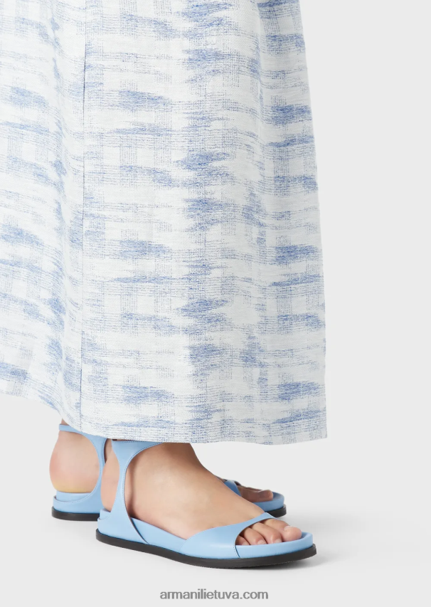 moterys modelis Armani gradiento žakardo lino mišinio ilgas sijonas 02482X330