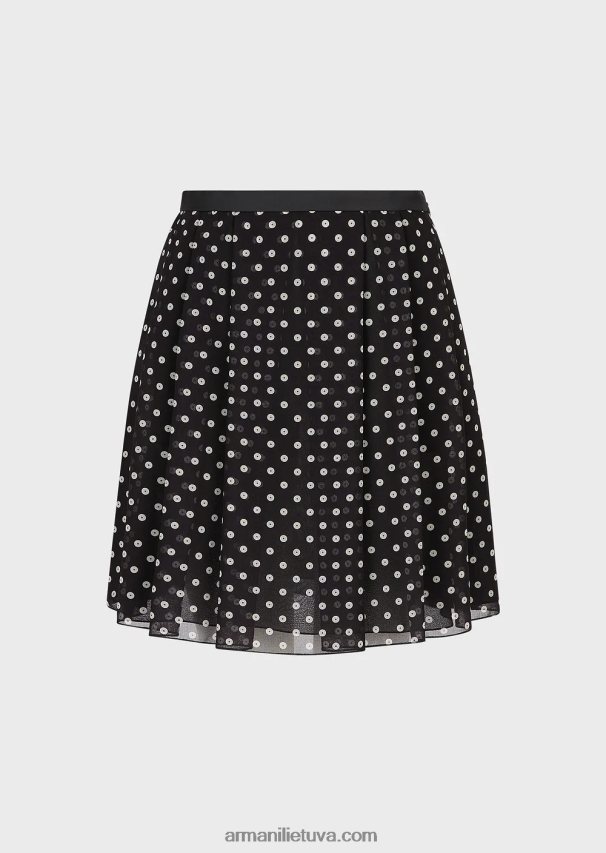 moterys modelis Armani viso blizgučiais margintas žoržeto sijonas 02482X335