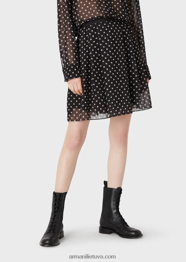 moterys modelis Armani viso blizgučiais margintas žoržeto sijonas 02482X335