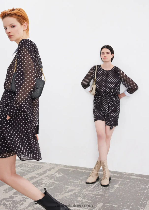 moterys modelis Armani viso blizgučiais margintas žoržeto sijonas 02482X335