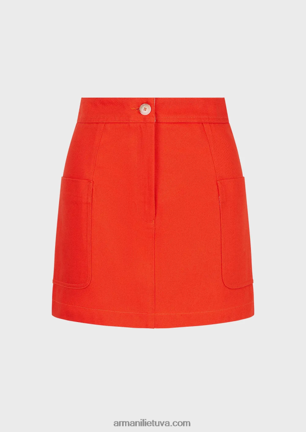 moterys oranžinė Armani tvarios kolekcijos ekologiškas jaučio sijonas 02482X337