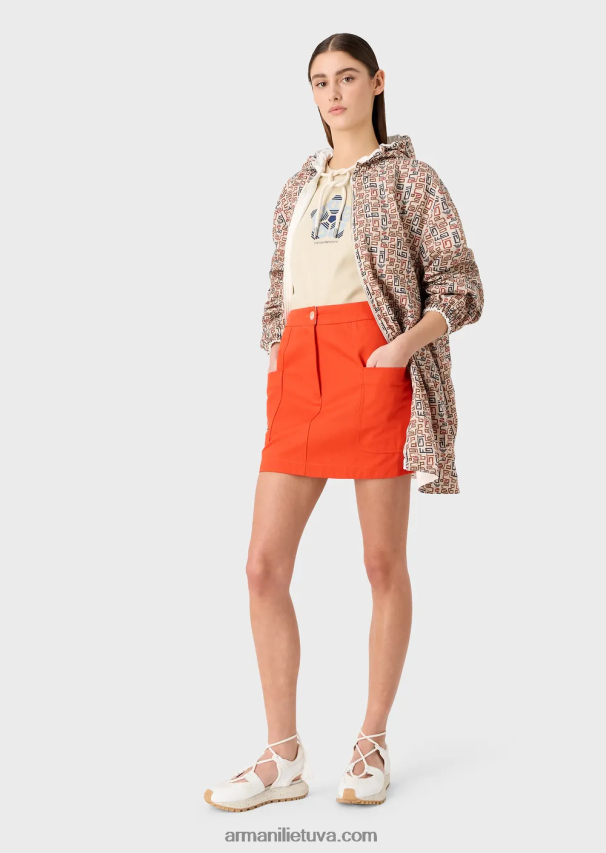 moterys oranžinė Armani tvarios kolekcijos ekologiškas jaučio sijonas 02482X337