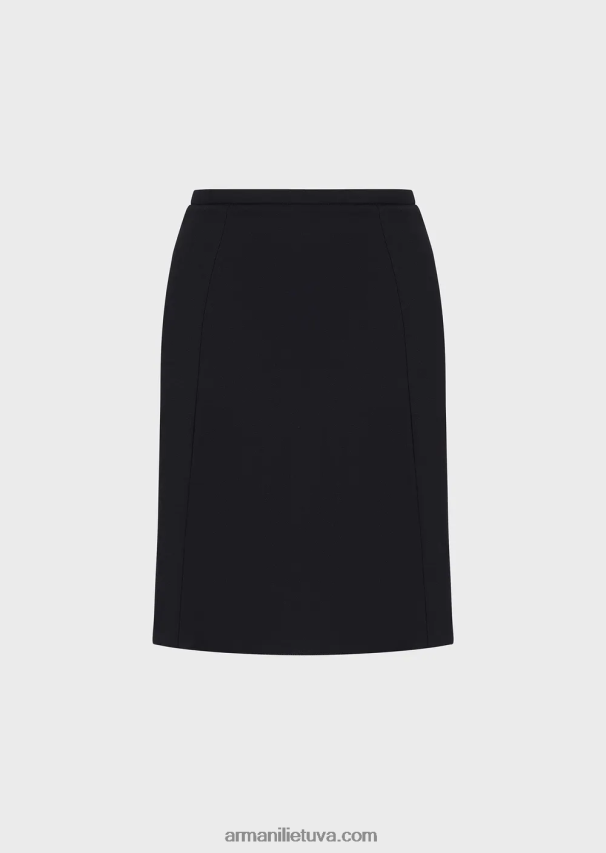 moterys tamsiai mėlyna Armani Baratėjos vilnos platėjantis sijonas 02482X338