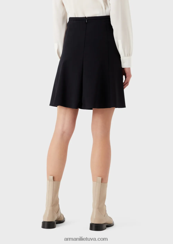 moterys tamsiai mėlyna Armani Baratėjos vilnos platėjantis sijonas 02482X338