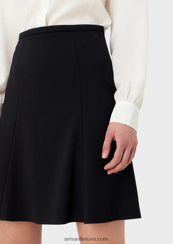 moterys tamsiai mėlyna Armani Baratėjos vilnos platėjantis sijonas 02482X338