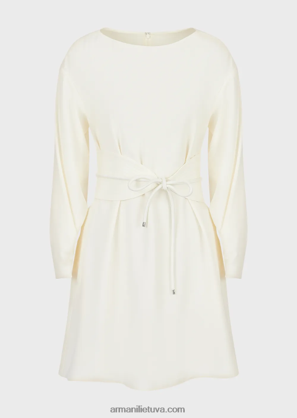 moterys baltas Armani Suknelė techniškoje tunika su varčia 02482X85