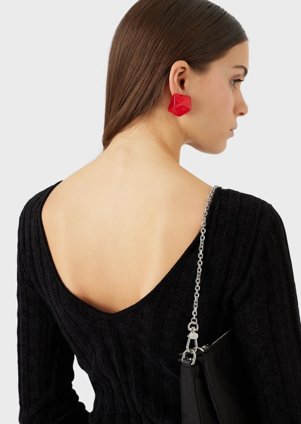 moterys juodas Armani Lurex check suknelė su žakardo apvalkalu 02482X118