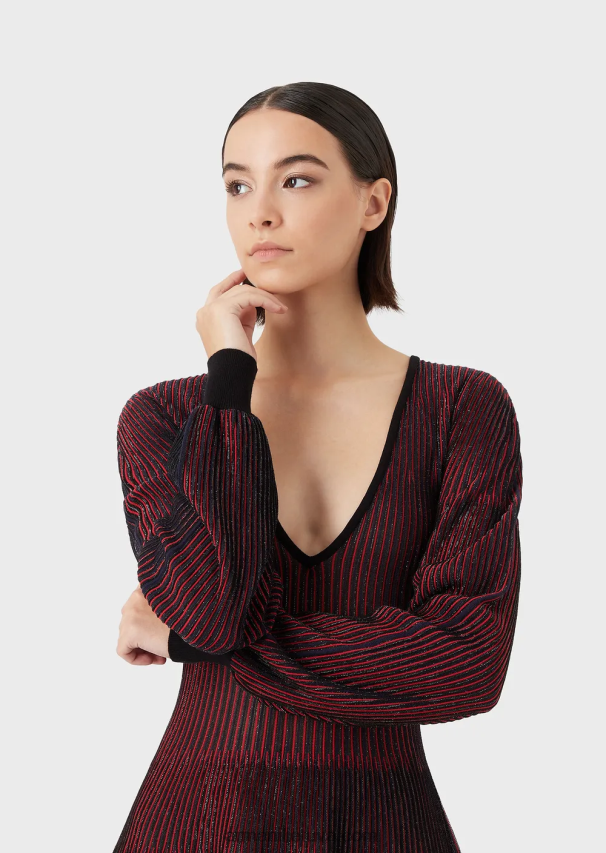 moterys modelis Armani Suknelė išilgai klostuoto V formos iškirptės 02482X108