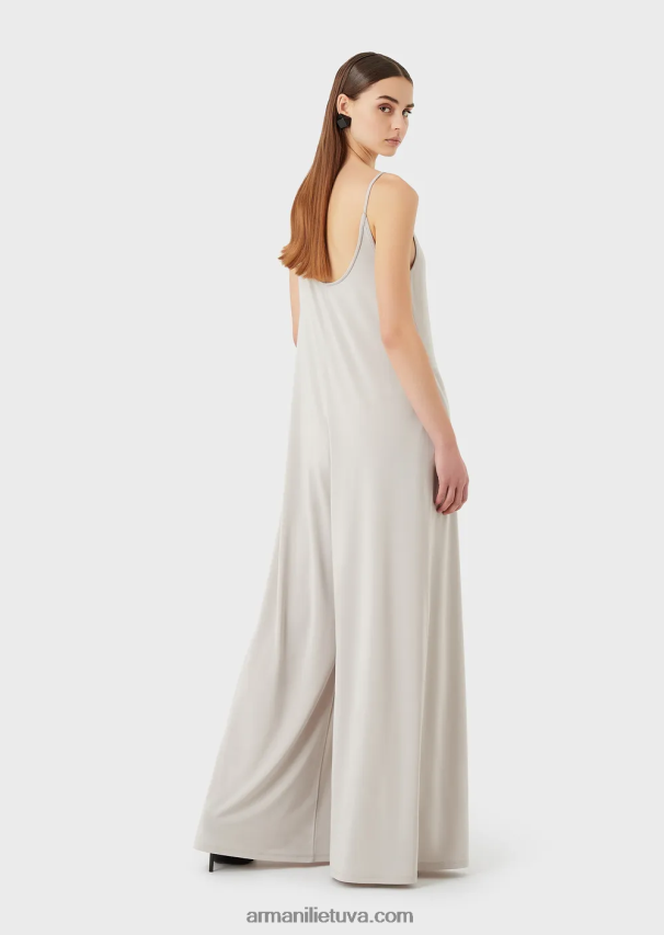 moterys pilka Armani tamprus džersio krepinis kombinezonas su nugaros iškirpte 02482X120