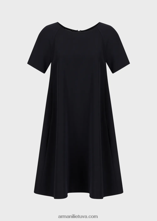 moterys tamsiai mėlyna Armani platėjanti suknelė su sagutėmis 02482X81