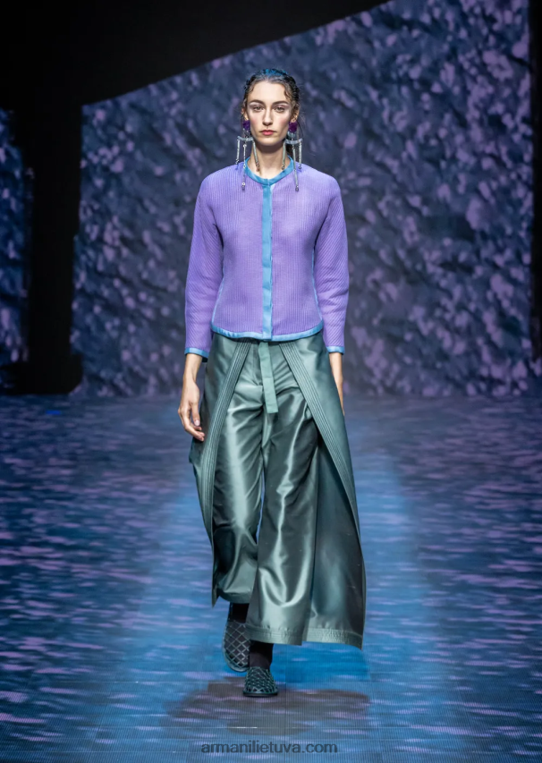 moterysArmani 3D vaflinio efekto medvilnės mišinio striukė 02482X2744