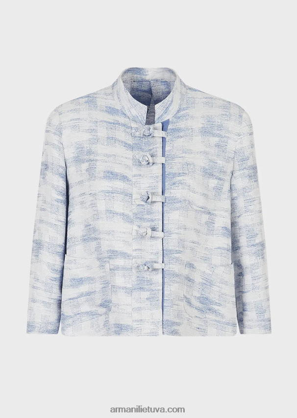 moterysArmani Striukė su guru apykakle ir gradiento žakardo lino mišinio deriniais 02482X47