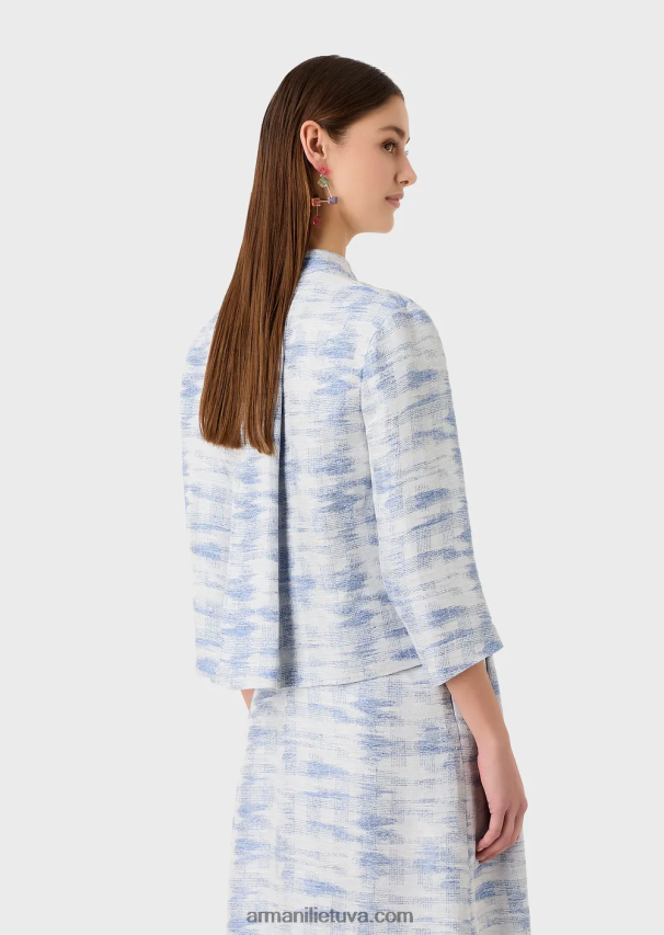 moterysArmani Striukė su guru apykakle ir gradiento žakardo lino mišinio deriniais 02482X47