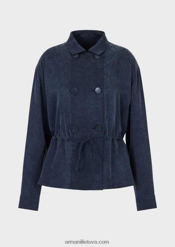 moterysArmani išskalbta vario striukė su sagomis ir raišteliu 02482X2741