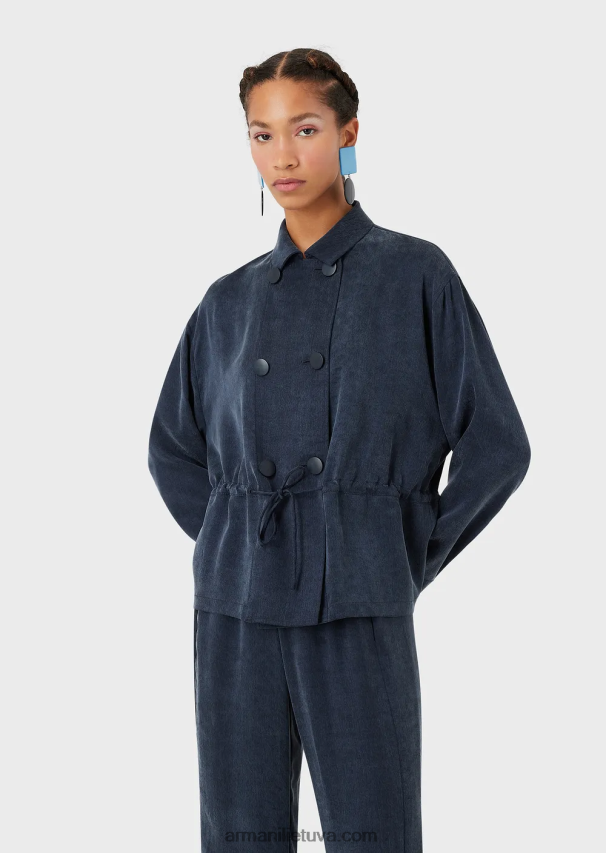 moterysArmani išskalbta vario striukė su sagomis ir raišteliu 02482X2741