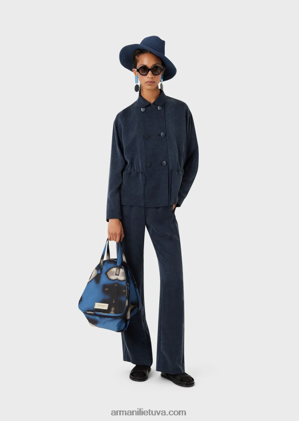 moterysArmani išskalbta vario striukė su sagomis ir raišteliu 02482X2741