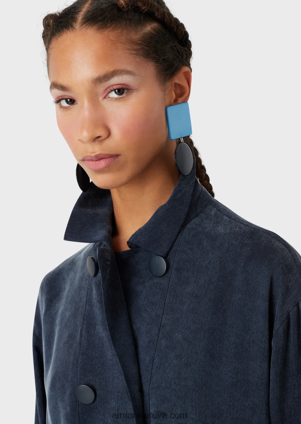 moterysArmani išskalbta vario striukė su sagomis ir raišteliu 02482X2741